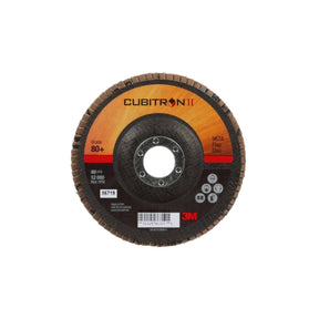 3M 967A Cubitron II Flap Disc, 80+, T27, Precision Shaped Ceramic, Maroon, 5 in x 7/8 in Center Hole (7000148200) (250 Pack)
