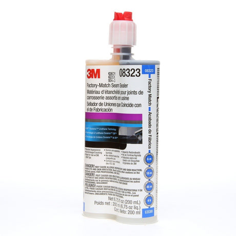 3M Factory-Match Seam Sealer, Two-Part Urethane, Medium/High Viscosity, Black, 200 mL/6.75 fl oz Cartridge (08323) (7000148202)  - (6Pack) - 4