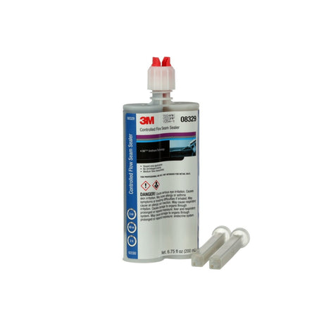 3M 08329 Controlled-Flow Seam Sealer, Solvent Free, Weather Resistant, Urethane, Black, 200 mL/6.75 fl oz Cartridge (7000148203)  - (6Pack) - 3