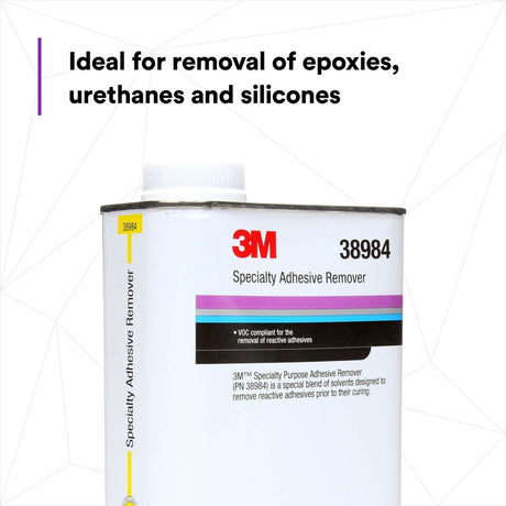 3M Specialty Adhesive Remover, Solvent Based, Transparent, 1 qt (38984) (7000148209)  - (6Pack) - 4