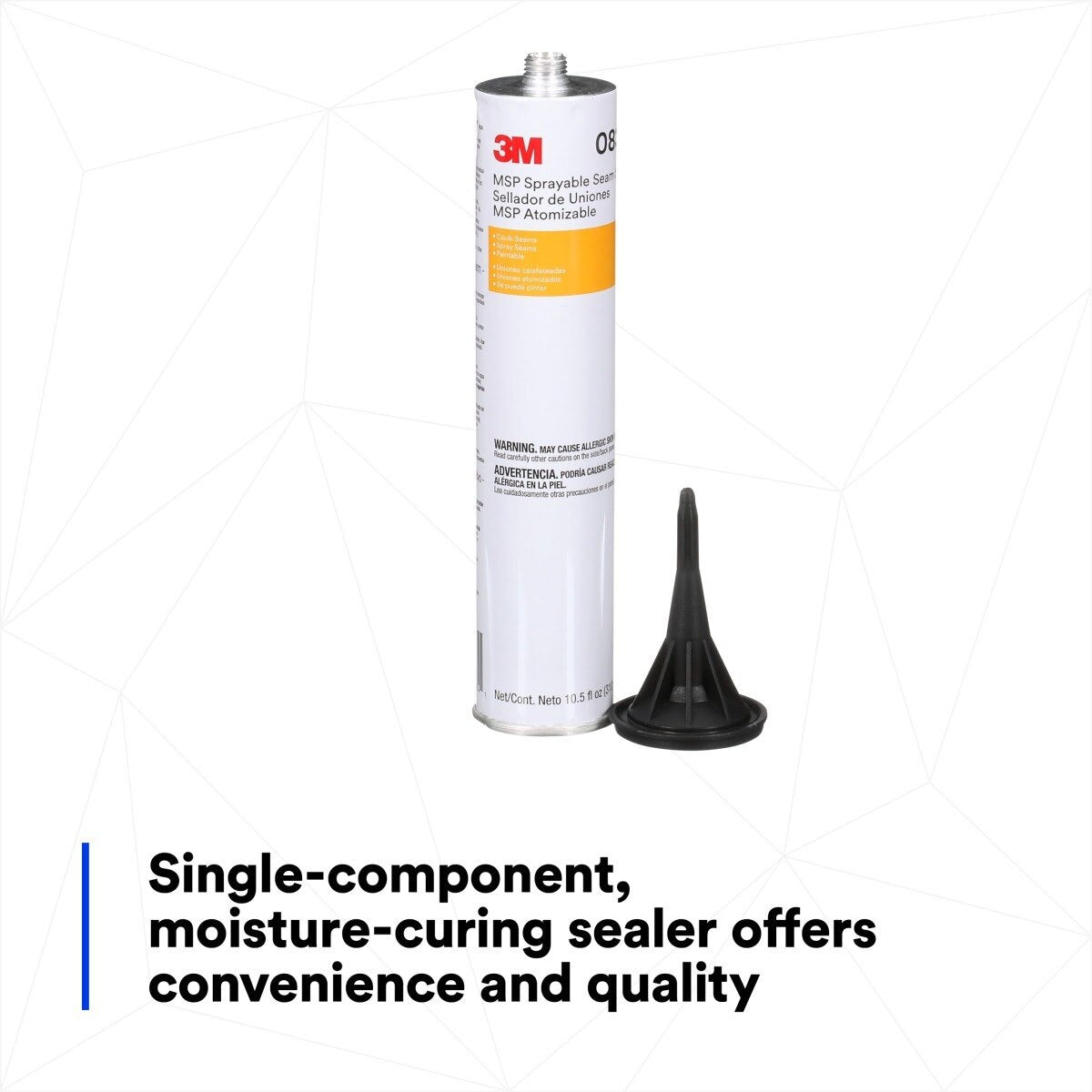 3M 08374 MSP Sprayable Seam Sealer, Gray, 10.5 FL OZ Cartridge (7000148239)  - (6Pack) - 6