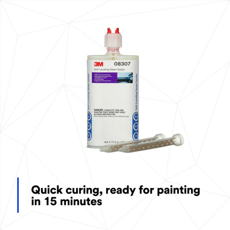 3M 08307 Self-Leveling Seam Sealer Two-Part Epoxy, Transparent, 200 mL/6.75 fl oz Cartridge, Quick Curing (7000148242)  - (6Pack) - 8