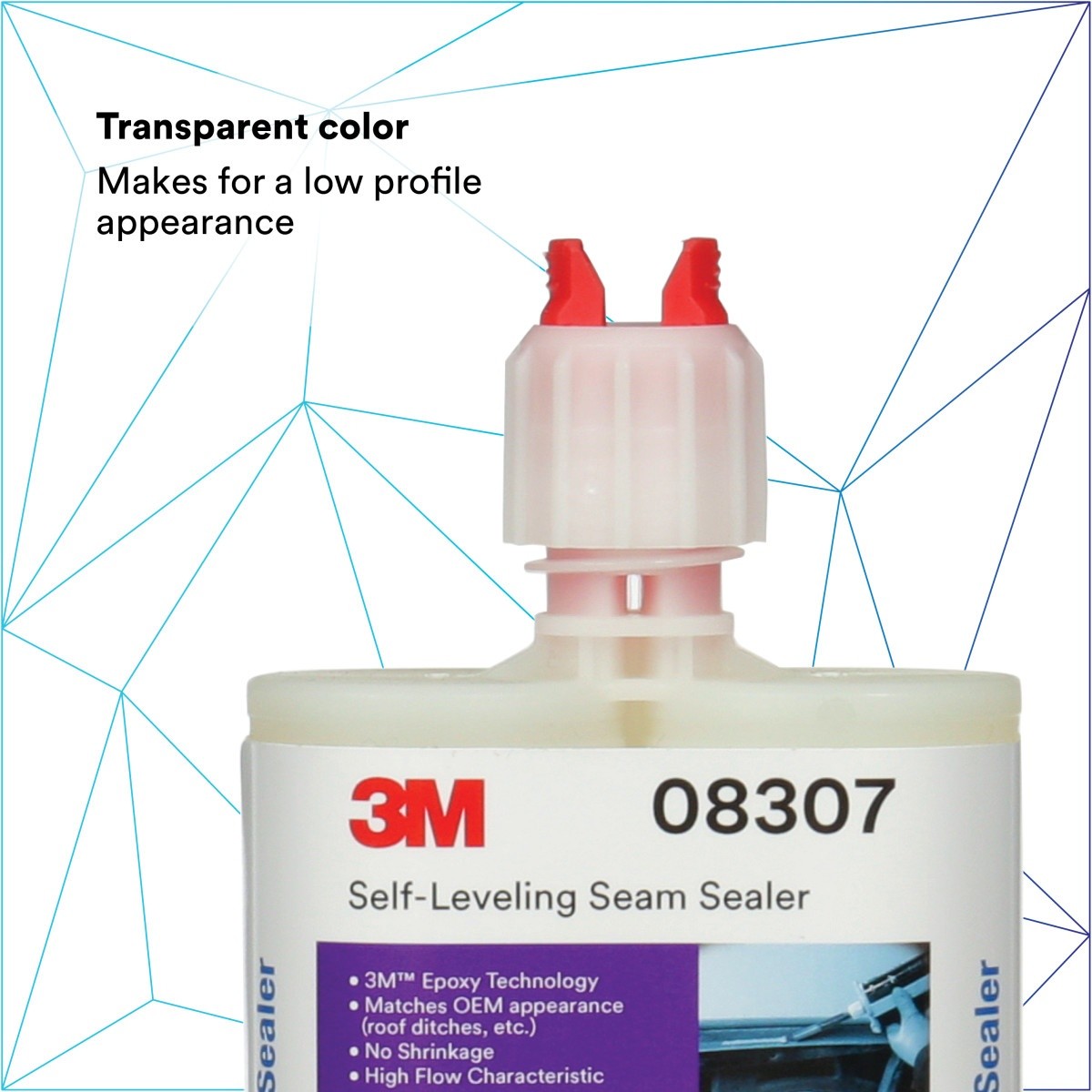 3M 08307 Self-Leveling Seam Sealer Two-Part Epoxy, Transparent, 200 mL/6.75 fl oz Cartridge, Quick Curing (7000148242)  - (6Pack) - 9