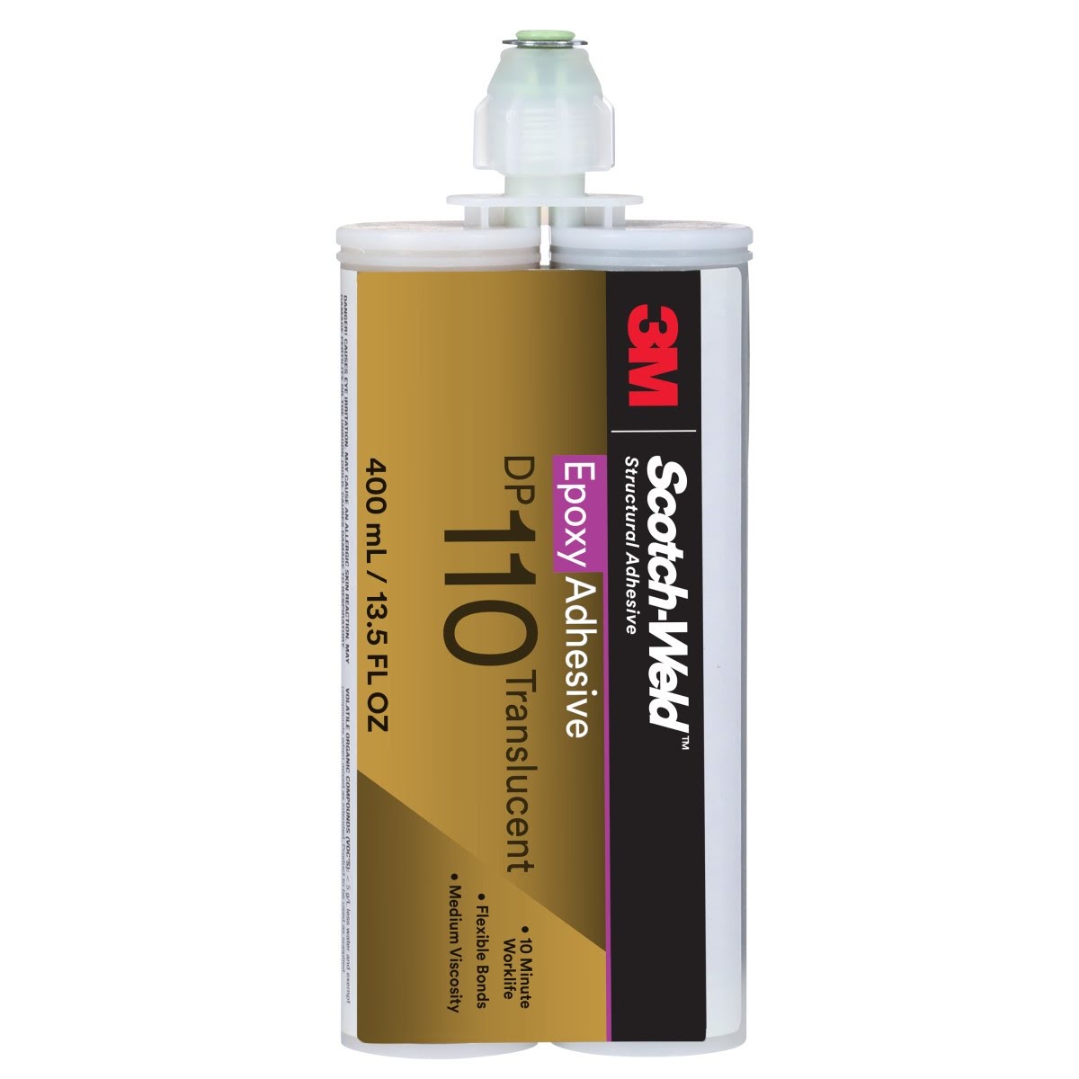 3M DP110 Scotch-Weld Epoxy Adhesive, Translucent, 400 mL 13.5 fl oz Cartridge (110) (7000148269)  - (6Pack)