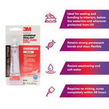 3M 4200FC Marine Adhesive Sealant Fast Cure, White, 3 oz Tube (5260) (7000148282)  - (6Pack) - 6