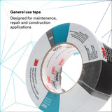3M 3900 Multi-Purpose Duct Tape, Black, 48 mm x 54.8 m, 7.6 mil, Rubber Adhesive, Water Resistant (7000148383)  - (24Pack) - 3