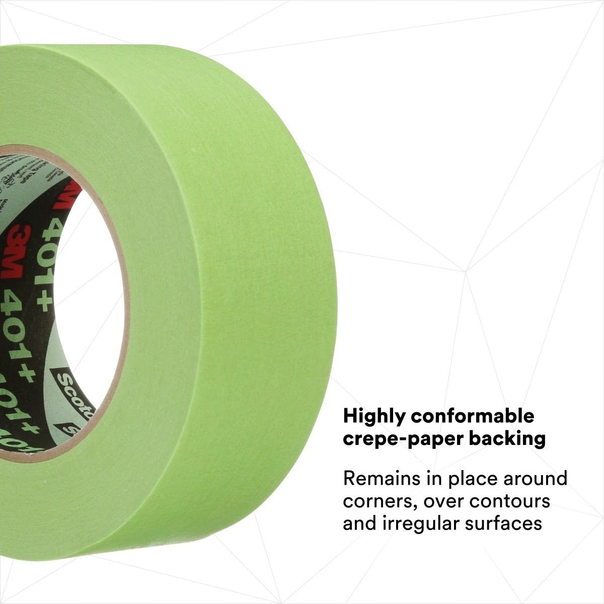 3M 401+ Scotch High Performance Green Masking Tape, Superior Adhesion, Clean Removal, Paint Bleed Resistant, Green, 48 mm x 55 m (401+ IW) (7000148424)  - (12Pack) - 2