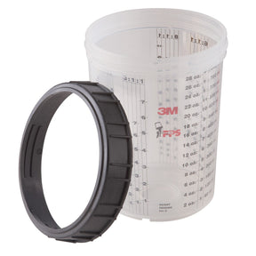 3M 16325 PPS Paint Spray Gun Cup Lid and Liner Kit, Large, 28 fl oz, 125 Micron Filter, 25 Lids and Liners, 10 Sealing Plugs (7010029845)