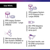 3M 16325 PPS Paint Spray Gun Cup Lid and Liner Kit, Large, 28 fl oz, 125 Micron Filter, 25 Lids and Liners, 10 Sealing Plugs (7010029845) - 9