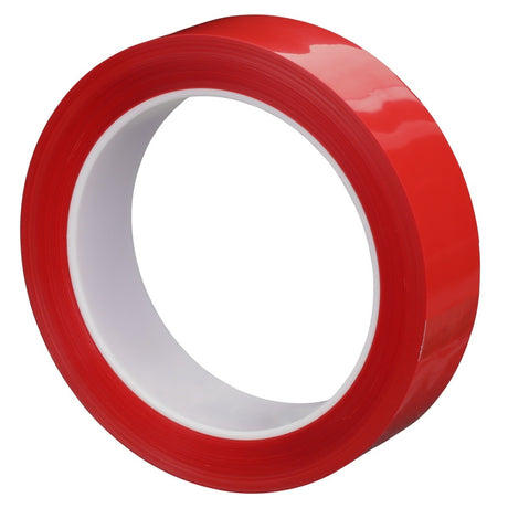 3M 850 Polyester Film Tape, Red, 1/2 in x 72 yd, 1.9 mil (7010048674) (72 Pack) - 3