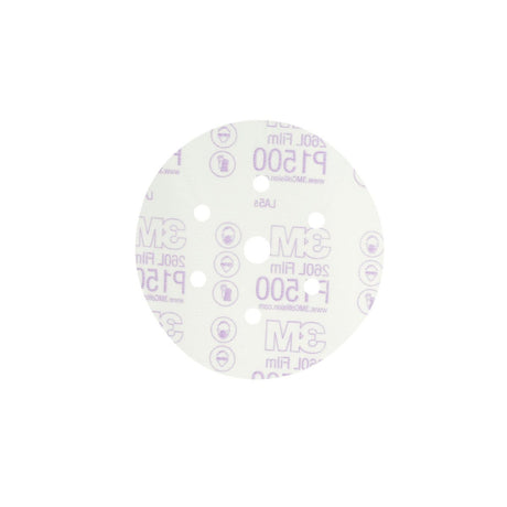 3M 260L 01133 Hookit Red Finishing Film Dust Free Abrasive Disc, P1500, Red, 6 in, 7 Hole (7010290267) (100 Pack) - 2