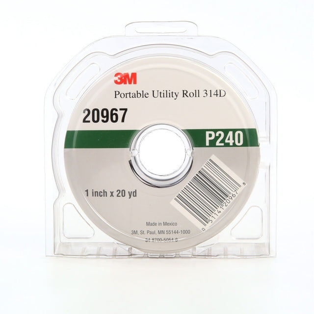 3M 314D Portable Utility Cloth, P240 J-weight, 1 in x 20 yd (7010290604)  - (5Pack)