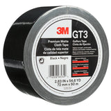 3M GT3 Premium Matte Cloth (Gaffers) Tape, Black, 72 mm x 50 m, 11 mil (7010291525)  - (576Pack) - 2