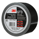 3M GT3 Premium Matte Cloth (Gaffers) Tape, Black, 72 mm x 50 m, 11 mil (7010291525)  - (576Pack) - 3