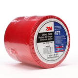 3M 471 471 IW Vinyl Tape, Red, 4 in x 36 yd, 5.2 mil, Individually Wrapped Conveniently Packaged (7010292804)  - (8Pack) - 3