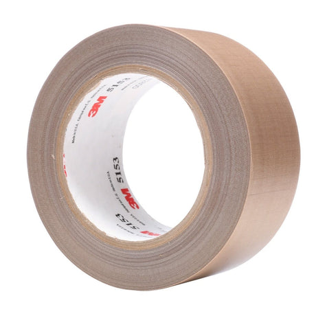 3M 45637 General Purpose PTFE Glass Cloth Tape, Silicone Adhesive, Light Brown, 2 in x 36 yd, 6.8 mil (5153) (7010292978)  - (24Pack) - 2