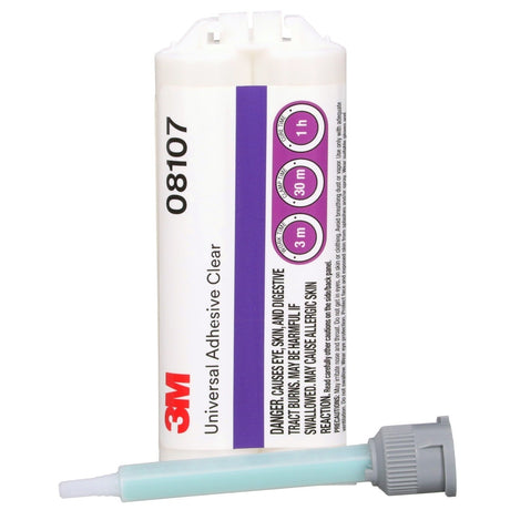 3M 08107 Universal Adhesive, Clear, 47.3 mL Cartridge (7010294717)  - (6Pack) - 2