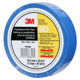 3M 483 Polyethylene Tape, Blue, 1 in x 36 yd, 5.0 mil, Individually Wrapped Conveniently Packaged (7010295458)  - (36Pack) - 8