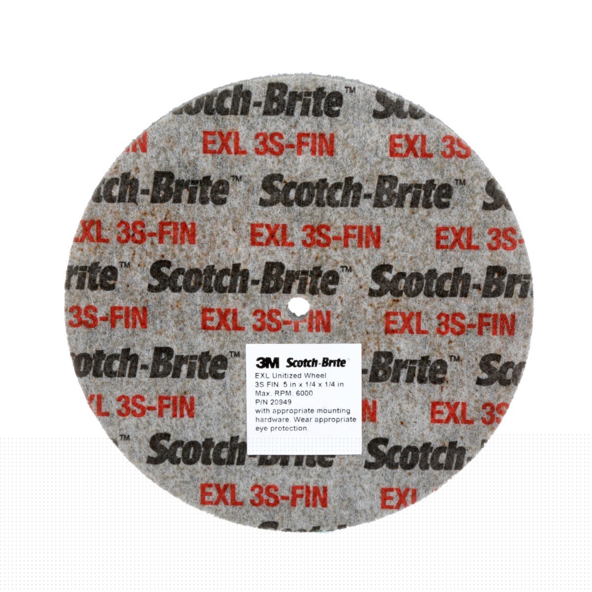 3M XL-UW Scotch-Brite EXL Unitized Wheel, 3S Fine, 6 in x 1/8 in x 1/2 in (7010299300) (8 Pack)