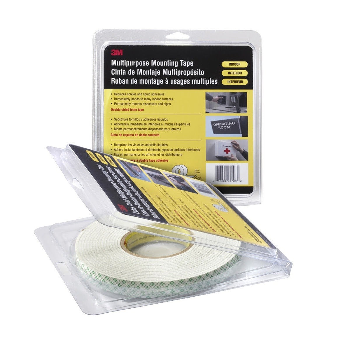 3M 4016 Double Coated Urethane Foam Tape, Off White, 1/4 in x 36 yd, 62 mil (7010299637) (36 Pack) - 5