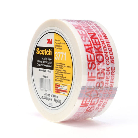 3M 3771 Scotch Printed Message Box Sealing Tape, White, 48 mm x 100 m (7010302431)  - (36Pack) - 3