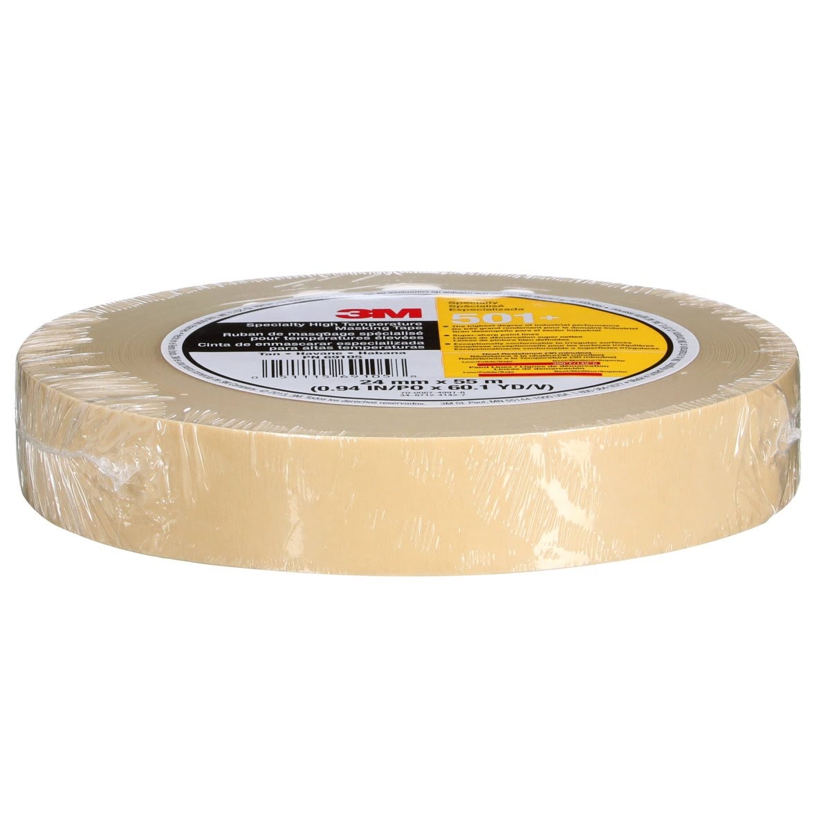 3M 501+ 501+ IW Scotch Specialty High Temperature Masking Tape, Tan, 24 mm x 55 m (7010302439)  - (36Pack) - 10