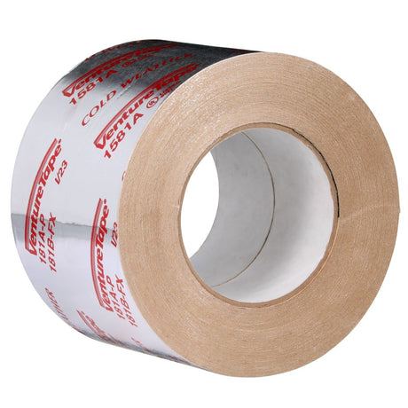 3M 1581A UL181A-P Aluminum Foil Tape, Natural Aluminum, Rigid/Flexible Duct Seaming, Cold Weather Adhesion, 3-7/8 in x 60 yd, 2 mil (7010302857)  - (12Pack) - 2