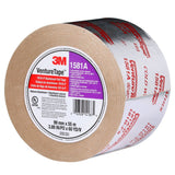 3M 1581A UL181A-P Aluminum Foil Tape, Natural Aluminum, Rigid/Flexible Duct Seaming, Cold Weather Adhesion, 3-7/8 in x 60 yd, 2 mil (7010302857)  - (12Pack) - 6
