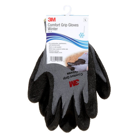 3M Comfort Grip Winter Work Gloves, Nitrile Foam Coated, Gray, Size Large (CGL-W) (7010305066) (1 Pair)  - (6Pack)