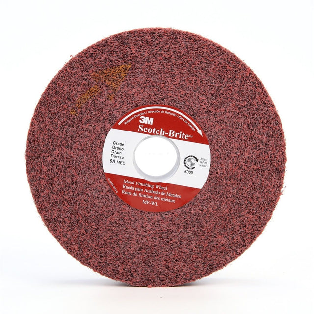3M 05708 Scotch-Brite Metal Finishing Convolute Wheel, 5A Medium, Maroon, 14 in x 1 in x 8 in, 2550 RPM (7010309617)