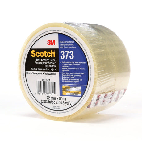 3M 373 Scotch Box Sealing Tape, Clear, 72mm x 50m, Individually Wrapped Conveniently Packaged (7010312442)  - (24Pack) - 3