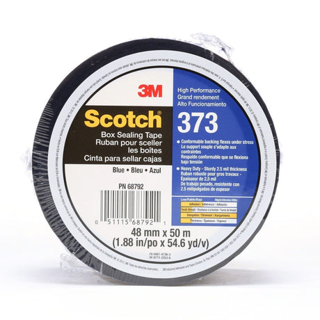 3M 373 Scotch Box Sealing Tape, Blue, 48 mm x 50 m, Individually Wrapped Conveniently Packaged (7010312443)  - (36Pack)