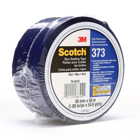 3M 373 Scotch Box Sealing Tape, Blue, 48 mm x 50 m, Individually Wrapped Conveniently Packaged (7010312443)  - (36Pack) - 2