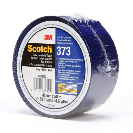 3M 373 Scotch Box Sealing Tape, Blue, 48 mm x 50 m, Individually Wrapped Conveniently Packaged (7010312443)  - (36Pack) - 3