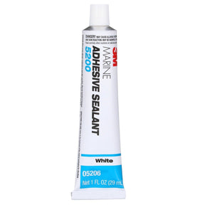 3M 5200 Marine Adhesive Sealant White, 1 oz Tube for Above/Below Waterline Bonding (5206) (7010325697)  - (12Pack)