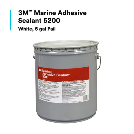 3M 5200 21463 Marine Adhesive Sealant Polyurethane, White, 5 Gallon Pail Drum (7010325698)