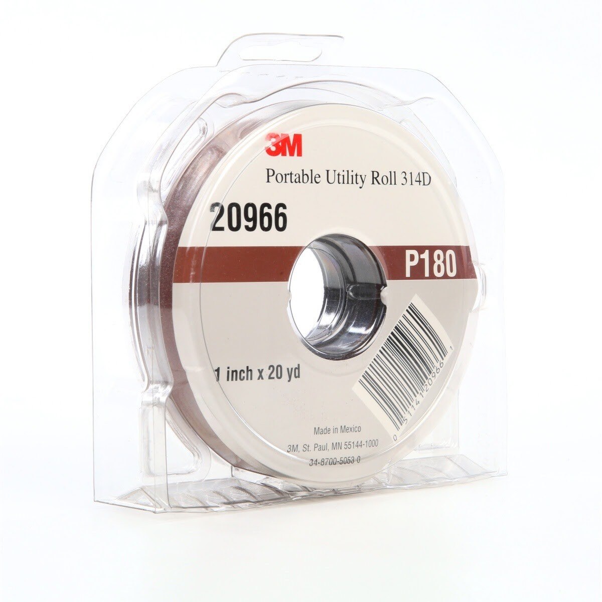 3M 314D Portable Utility Cloth, P180 J-weight, 1 in x 20 yd (7010326034)  - (5Pack) - 2