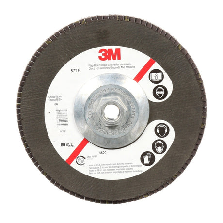 3M 577F Flap Disc, 40, T27 Quick Change, 7 in x 5/8 in-11, Giant (7010327325) (5 Pack) - 3