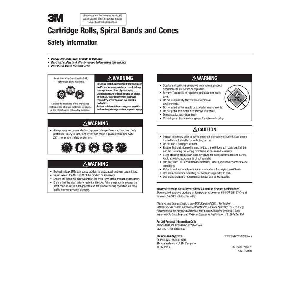 3M 341D Cartridge Roll , CR-ST, P120 X-weight, 3/16 in x 1 in x 3/32 in, Straight (7010327457) (100 Pack) - 2