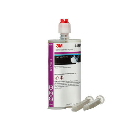 3M Semi-Rigid Parts Repair - 3 Two-Part Urethane Plastic Repair Adhesive, Black, 200 mL Cartridge (08237) (7010327900)  - (6Pack)