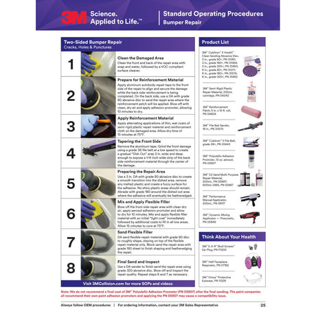 3M Semi-Rigid Parts Repair - 3 Two-Part Urethane Plastic Repair Adhesive, Black, 200 mL Cartridge (08237) (7010327900) (6 Pack) - 3