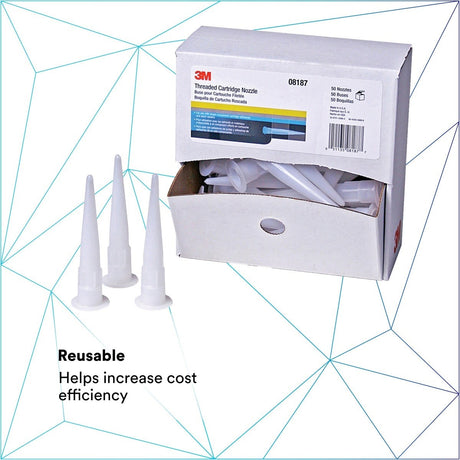 3M 08187 Threaded Cartridge Nozzle (7010328467) (50 Pack) - 7