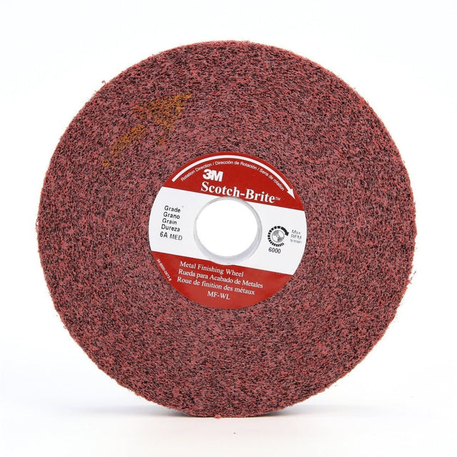 3M Scotch-Brite Metal Finishing Convolute Wheel, MF-WL, 6A Medium, Maroon, 16 in x 1 in x 10 in (7010328944)  - (30Pack)