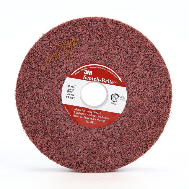 3M MF-WL Scotch-Brite Metal Finishing Convolute Wheel, 5A Medium, Maroon, Aluminum Oxide, 6 in x 1/2 in x 1 in (7010329043) (4 Pack)