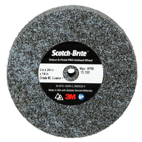3M DP-UW Scotch-Brite Deburr & Finish PRO Unitized Wheel, 8C Coarse+, 3 in x 3/4 in x 1/4 in (7010329496) (20 Pack)