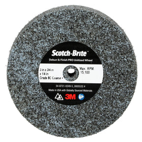 3M DP-UW Scotch-Brite Deburr & Finish PRO Unitized Wheel, 8C Coarse+, 3 in x 3/4 in x 1/4 in (7010329496) (20 Pack)