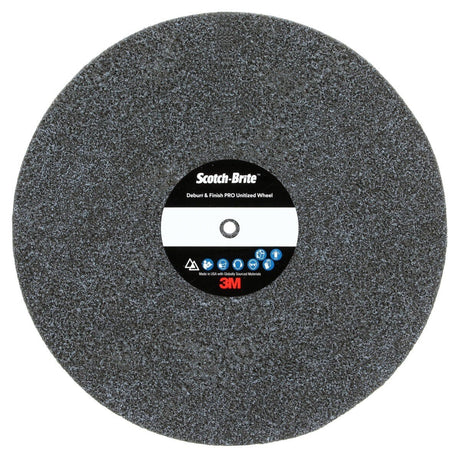 3M DP-UW Scotch-Brite Deburr & Finish PRO Unitized Wheel, 6C Medium+, 8 in x 1 in x 1/2 in (7010329983) (2 Pack)