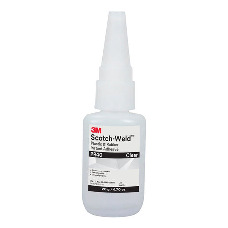 3M PR40 Scotch-Weld Plastic and Rubber Instant Adhesive, Clear, 20 g Bottle (7010330469)  - (10Pack)