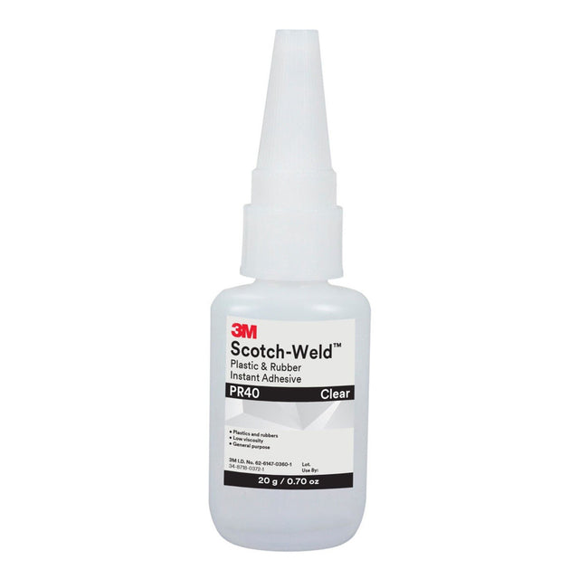 3M PR40 Scotch-Weld Plastic and Rubber Instant Adhesive, Clear, 20 g Bottle (7010330469)  - (10Pack)