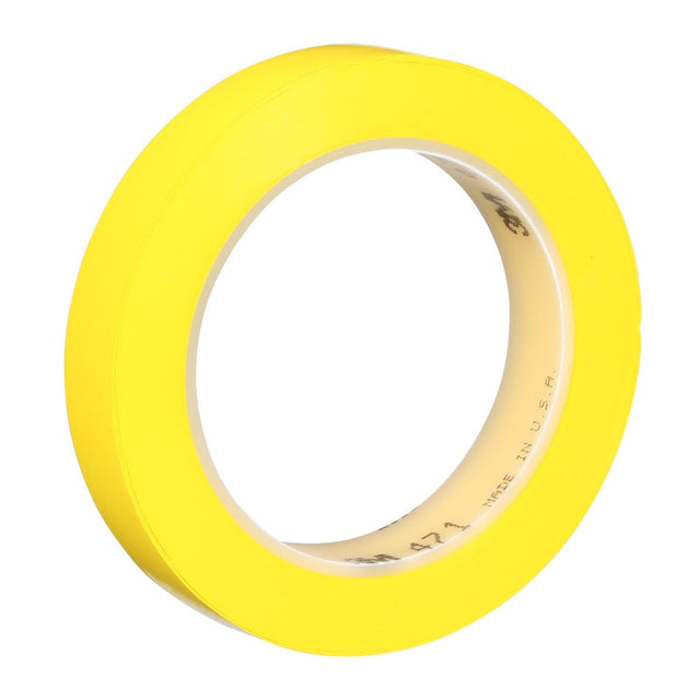 3M 471 Vinyl Tape, Yellow, 3/4 in x 36 yd, 5.2 mil (7010334520) (48 Pack)
